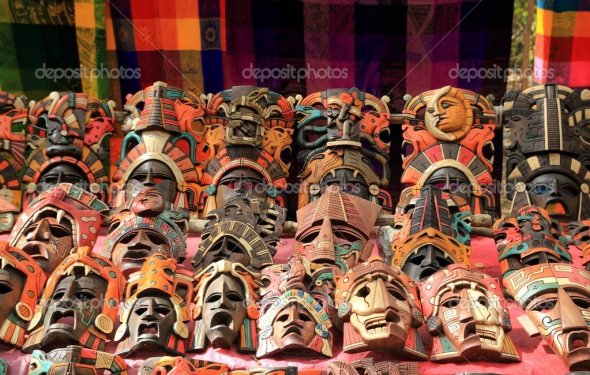 Colorful Mayan mask indian