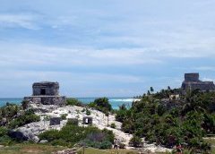 Looking toward the sea at the Mayan ruins of Tulum